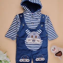 V-Mart Boys Printed Velvet Dungaree With Shirt-image-82