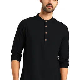 Yugnik Mandarin Collar Roll-Up Sleeves Short Kurta-picture-31