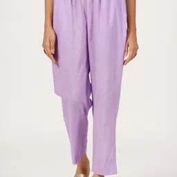 JAIPURRANG Women Regular Fit Cotton Cigarette Trousers-image-2