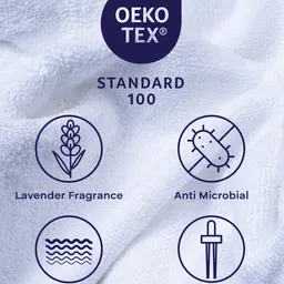 Feather & Spun Pack of 4 Pure Snow Lavender Antimicrobial Bamboo Cotton Face Towel image 2