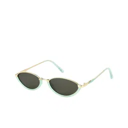 SALTY Women Black Lens & Gold-Toned Oval Sunglasses with-image-70