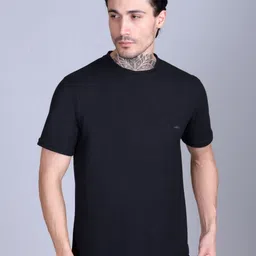 Looks United Men Solid Round Neck Cotton T-shirt-picture-33