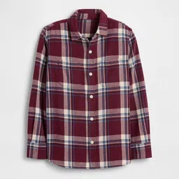 GAP Boys Checked Pure Cotton Spread Collar Relaxed Fit Shirt-picture-45