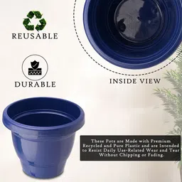 Kuber Industries 3-Pcs Blue Durable Planters image 5
