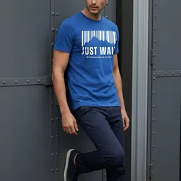 Moda Rapido Typography Printed Round Neck Short Sleeves Cotton T-shirt image 4