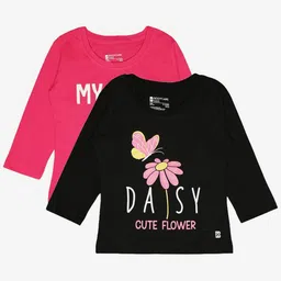 Bodycare Girls Pack Of 2 Typography Printed Round Neck Cotton T-shirts-picture-52