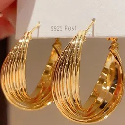 Korean Earrings Twisted Hoop-image-57