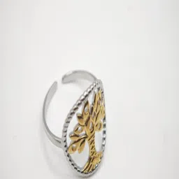 SAPRAA TRENDS Anti Tarnish Staineless Steel Statement Adjustable Ring image 4