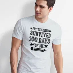 Seekbuylove Typography Printed Round Neck Pure Cotton Bio Finish T-shirt image 3