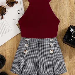 DEL LUNA Girls High Neck Top With Shorts-picture-10