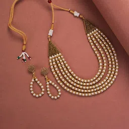 Opal Touch Gold-Plated Cubic Zirconia-Studded Jewellery Set-picture-15