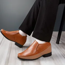 Bxxy Men Hidden Height Increasing Textured Mocassin Formal Slip-On Shoes-picture-31