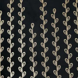 HOSTA HOMES Black & Gold-Toned Set of 5 Floral Velvet Square Cushion Covers image 2