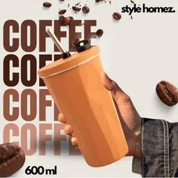 Style Homez Orange Stainless Steel Matte Jar Mug-600ml image 4