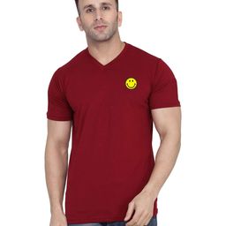 Blisstone V-Neck Applique Slim Fit Cotton Casual T-shirt-picture-17