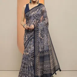 Libas Floral Silk Blend Saree-picture-37