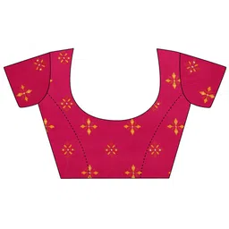 HERE&NOW Leheriya Printed Poly Georgette Saree with Patola Border and Tassels image 4