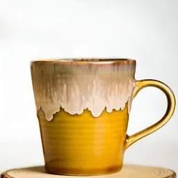 AMALAFIEE CERAMICS Yellow & White Ceramic Glossy Dishwasher and Microwave Safe Mugs 350ml-image-46