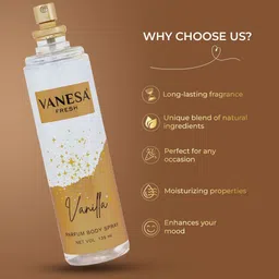 VANESA FRESH Set Of 2 Vanilla Long Lasting Parfum Body Spray - 135 ml Each image 4