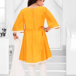 Pragya Exclusive Girls Regular Pure Cotton Kurta Trousers With Dupatta image 5