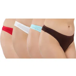 ORLIZEA Pack of 4 Women Low-Rise Cotton Blend Thongs image 3