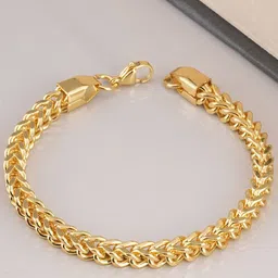 PALMONAS Men Gold-Plated Stainless Steel Waterproof & Anti-Tarnish Link Bracelet-picture-58