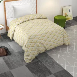 Bromwick White & Beige Checked Cotton Single Duvet Cover-picture-26