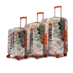 uppercase Set Of 3 Geo Printed Hard-Sided Trolley Bags-picture-31