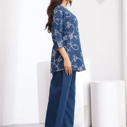 SAPTAVI Embroidered Round Neck Top & Trousers Co-Ords image 5