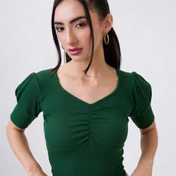 SZN Women Sweetheart Neck Ribbed Empire Top-image-2