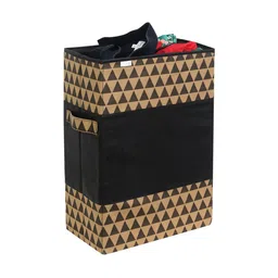 prettykrafts Beige & Black Foldable Large Laundry Bag image 1