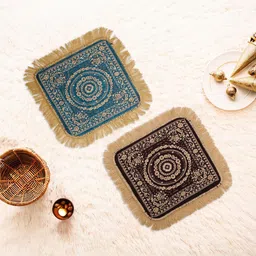 Kuber Industries 2-Psc Blue & Beige Printed Floor Mats image 1