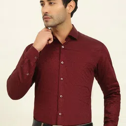 METAL Abstract Printed Cutaway Collar Opaque Slim Fit Formal Shirt-picture-8