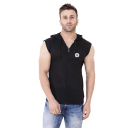 BEYOU FASHION Hooded Sleeveless Applique Slim Fit T-shirt-image-12
