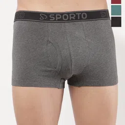 Sporto by Macho Pack Of 4 Super Combed Cotton Mid Rise Trunk-picture-40