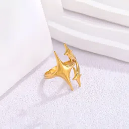Jewels Galaxy Stainless Steel Gold-Plated Adjustable Finger Ring-picture-36