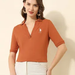 U.S. Polo Assn. Women Women Polo Collar T-shirt-picture-46