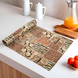 Kuber Industries Brown & Black Printed Water Resistant Shelf Liner Organisers image 1