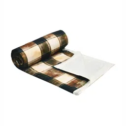 EverHOME Black & Brown Checked AC Room 150 GSM Single Bed Dohar image 3