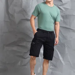 beevee Men Mid Rise Pure Cotton Regular Fit Cargo Shorts image 2