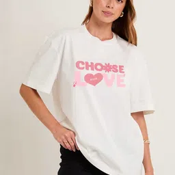 PRONK Women Typography Printed T-shirt image 2