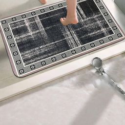 IVAZA Black & White Geometric Patterned 110 GSM Bathmat-picture-7