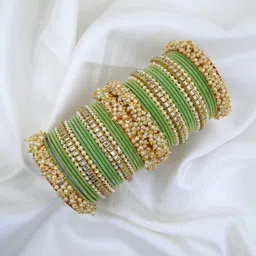 RENOY Set Of 40 Stones Studded & Beaded Bangles-picture-27