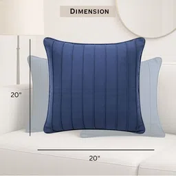 Attica Tracery Blue 2 Pieces Self Design Duck Cotton Square Cushion Covers image 2