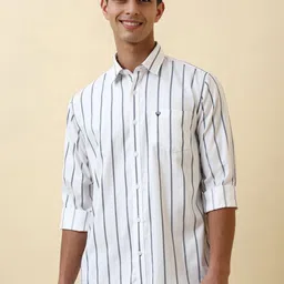 Allen Solly Men Vertical Striped Spread Collar Pure Cotton Casual Shirt-image-9