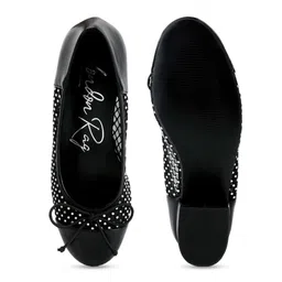 London Rag Embellished Leather Block Heeled Pumps image 4