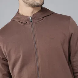 Park Avenue Solid Hooded Front-Open Sweatshirt image 2
