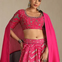 Soch Floral Embroidered Thread Work Ready to Wear Lehenga & Blouse With Dupatta image 2