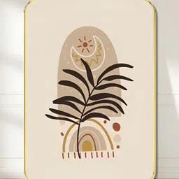 SAF Beige & Brown Leaves Printed Wall Art-picture-18