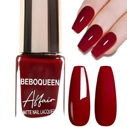 beboqueen Affair Matte Long Lasting Nail Lacquer - 5 ml - Maroon image 4
